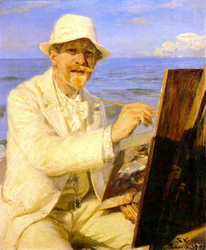 Peter Severin Kroyer Self Portrait  2222 oil painting picture